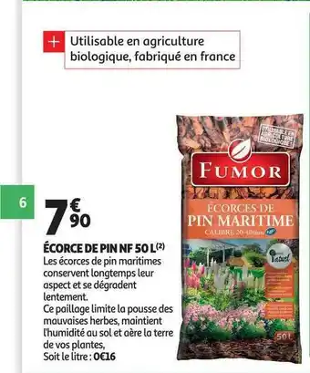 Auchan écorce De Pin Nf 50 L Fumor offre