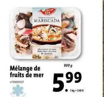 Lidl Mélange De Fruits De Mer Ocean Sea offre