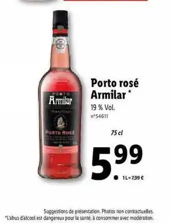 Lidl Porto Rosé Armilar offre