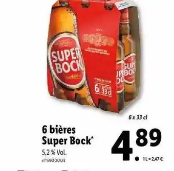 Lidl 6 Bières Super Bock offre