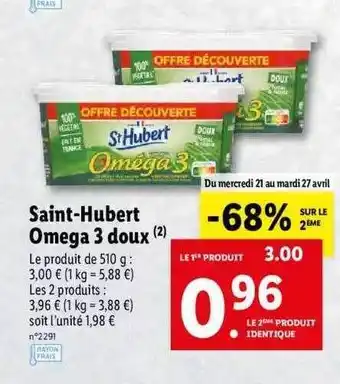 Lidl Saint-hubert Omega 3 Doux St Hubert offre