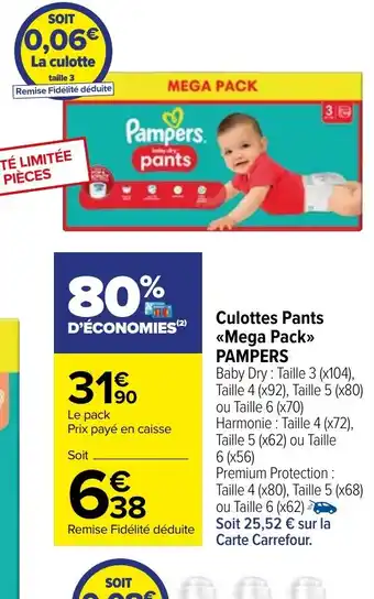 Carrefour Market Culottes Pants Mega Pack offre