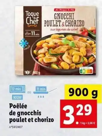 Lidl Poêlée De Gnocchis Poulet Et Chorizo Toque Du Chef offre
