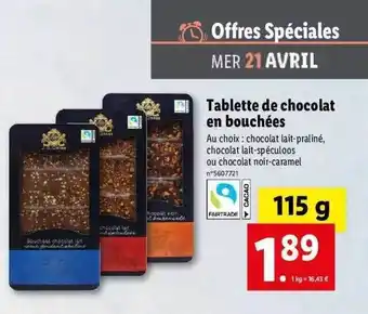 Lidl Tablette De Chocolat En Bouchées offre