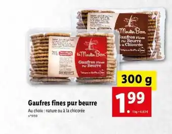 Lidl Gaufres Fines Pur Beurre Le Moulin Bon offre