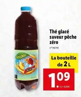 Lidl Thé Glacé Saveur Pêche Zéro Freeway offre
