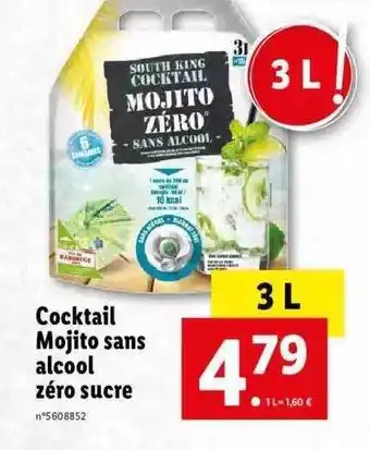Lidl Cocktail Mojito Sans Alcool Zéro Sucre offre