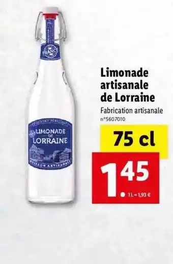 Lidl Limonade Artisanale De Lorraine offre