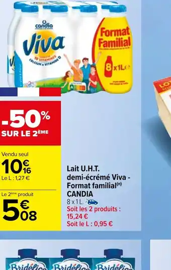 Carrefour Market Lait U.H.T. demi-écrémé Viva offre
