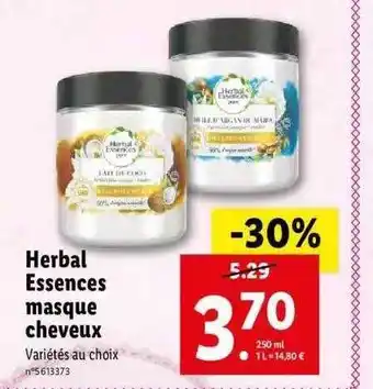 Lidl Herbal Essences Masque Cheveux offre