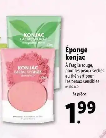 Lidl éponge Konjac offre