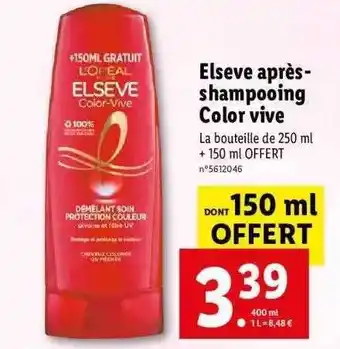Lidl Elseve Après-shampooing Color Vive offre