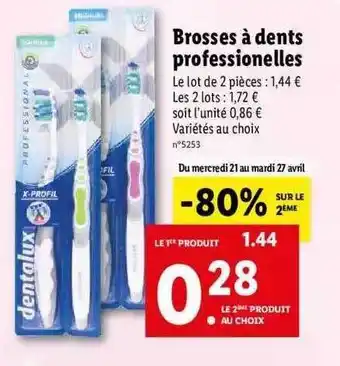 Lidl Brosses à Dents Professionelles Dentalux offre