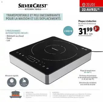 Lidl Plaque à Induction Silver Crest offre