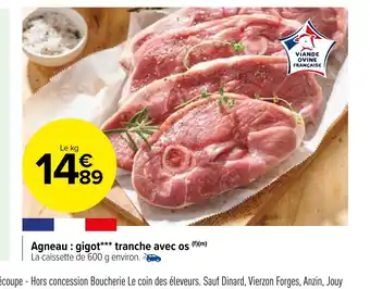 Carrefour Market Agneau: gigot tranche avec os offre