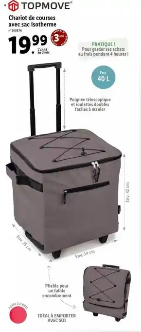 Lidl Chariot De Courses Avec Sac Isotherme Topmove offre