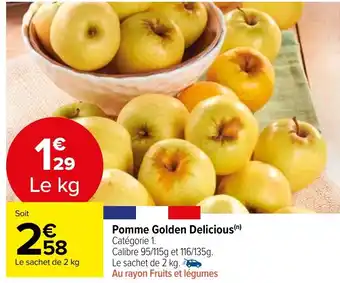 Carrefour Market Pomme Golden Delicious offre