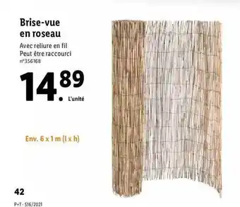 Lidl Brise-vue En Roseau offre