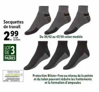 Lidl Socquettes De Travail offre