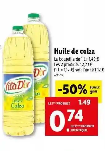 Lidl Huile De Colza Vita D'or offre