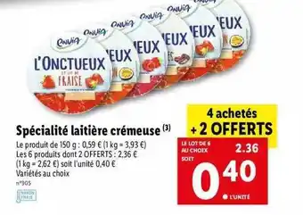 Lidl Spécialité Laitière Crémeuse Envia offre