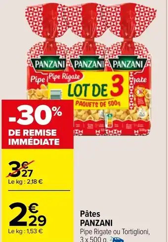 Carrefour Market Pâtes PANZANI offre