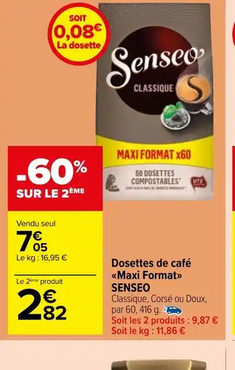 Carrefour Market Dosettes de café Maxi Format SENSEO offre