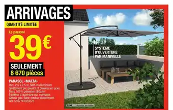 Brico Dépôt Parasol «melta» offre