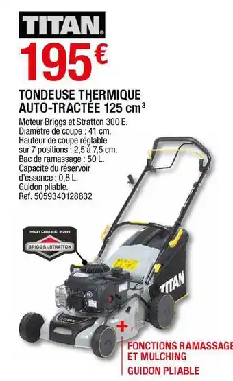 Brico Dépôt Tondeuse Thermique Auto-tractée 125 Cm3 offre