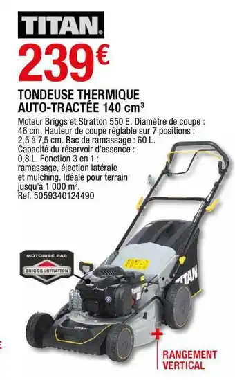 Brico Dépôt Tondeuse Thermique Auto-tractée 140 Cm3 offre