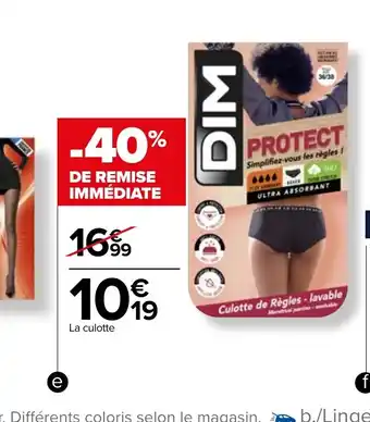 Carrefour Market Culotte menstruelle DIM offre