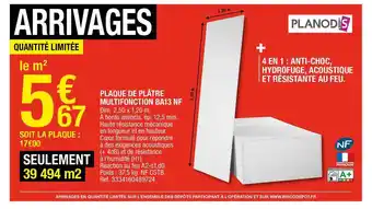 Brico Dépôt Plaque De Plâtre Multifonction Ba13 Nf Planodis offre