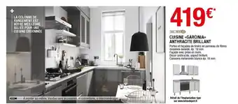Brico Dépôt Cuisine «garcinia» Anthracite Brillant offre