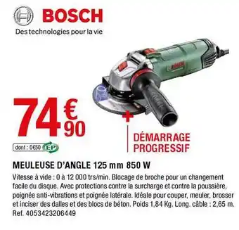Brico Dépôt Meuleuse D'angle 125 Mm 850 W Bosch offre