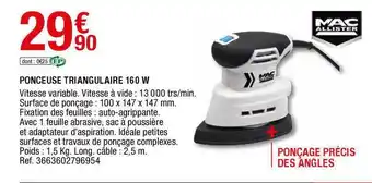 Brico Dépôt Ponceuse Triangulaire 160 W Mac Allister offre