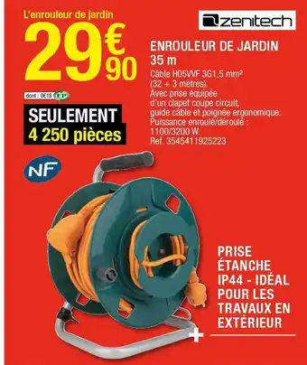 Enrouleur De Jardin 35 M Zenitech