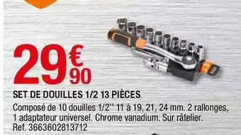 Brico Dépôt Set De Douilles 1-2 Pièces offre