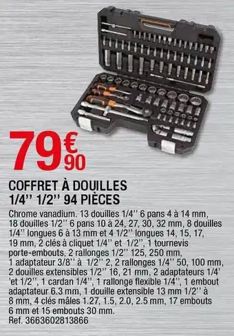 Brico Dépôt Coffret à Douilles 1-4 offre
