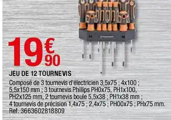 Brico Dépôt Jeu De 12 Tournevis offre