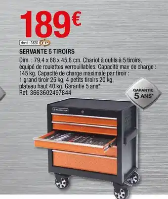 Servante 5 Tiroirs