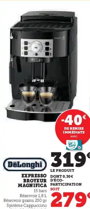 Hyper U EXPRESSO BROYEUR MAGNIFICA offre