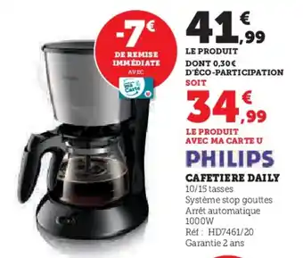 Hyper U CAFETIERE DAILY 10/15 tasses offre