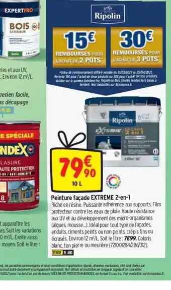 Bricorama Peinture Façade Extreme Ripolin 2-en-1 offre