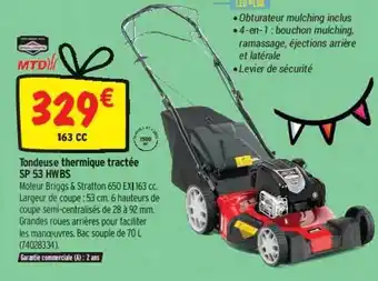Bricorama Tondeuse Thermique Tractée Sp 53 Hwbs offre