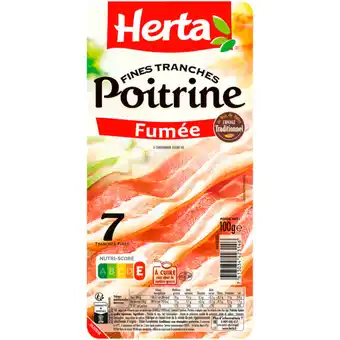 Auchan Poitrine Fumée Fines Tranches Herta offre