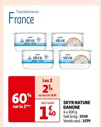 Auchan Supermarché DANONE SKYR NATURE offre