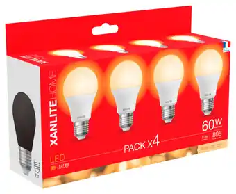Auchan Lot De 4 Ampoules E27 Standard 60 W Xanlite offre