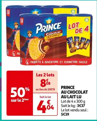 Auchan Supermarché LU PRINCE AU CHOCOLAT AU LAIT offre