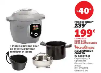 Hyper U MULTICUISEUR COOKEO 80 RECETTES offre
