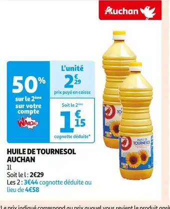 Auchan Supermarché AUCHAN HUILE DE TOURNESOL offre
